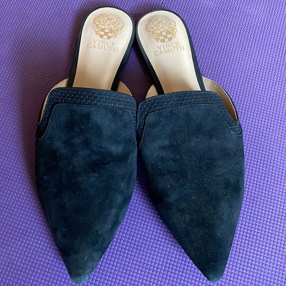 Vince blue/black suede slides/ mules, 10 - Picture 3 of 8